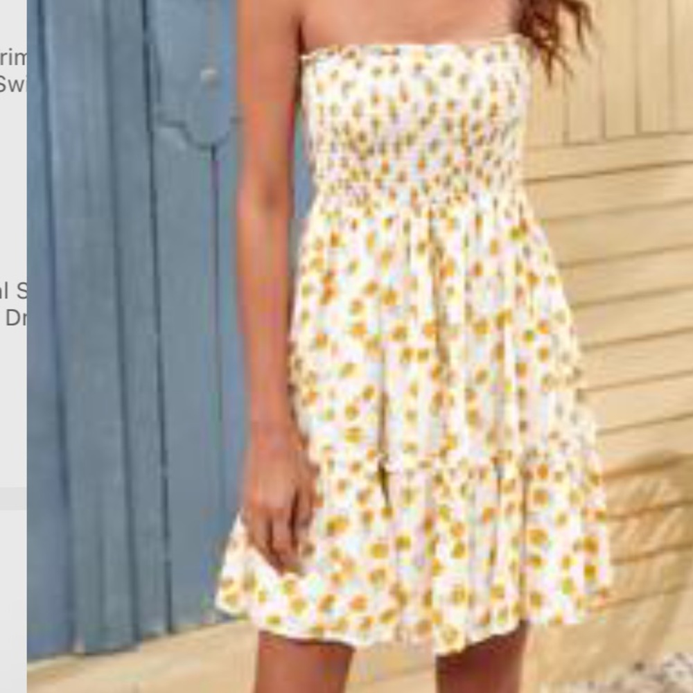 Tube top floral dress